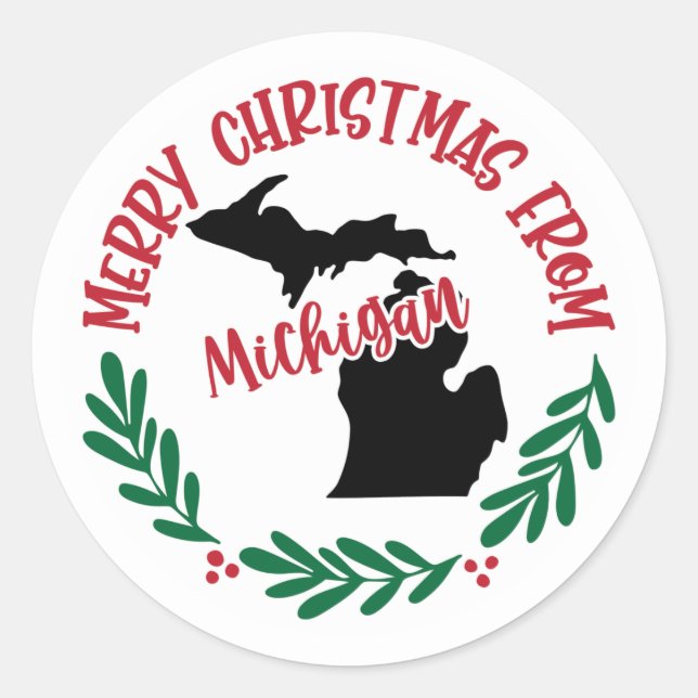 Holiday Sticker from Michigan (Front)
