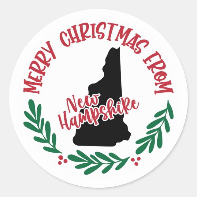Holiday Sticker from New Hampshire (Front)