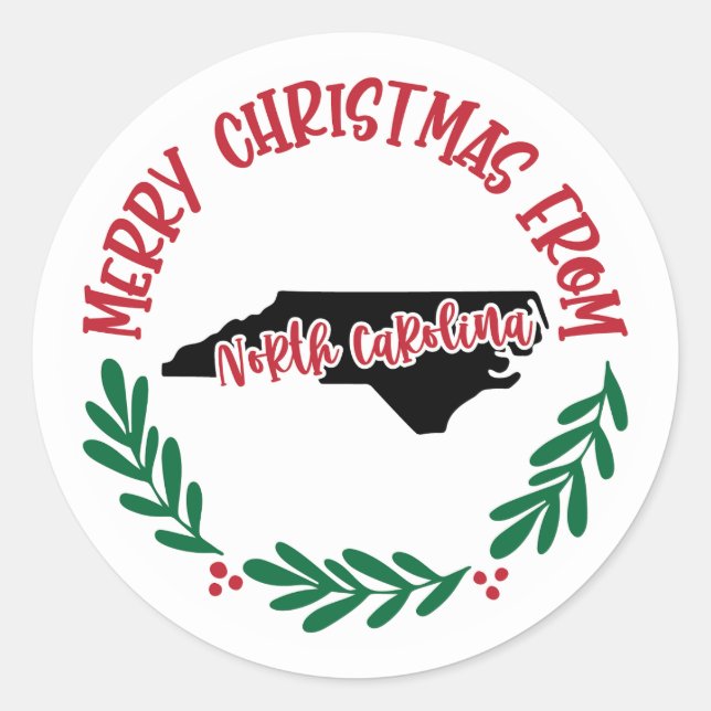 Holiday Sticker from North Carolina (Front)