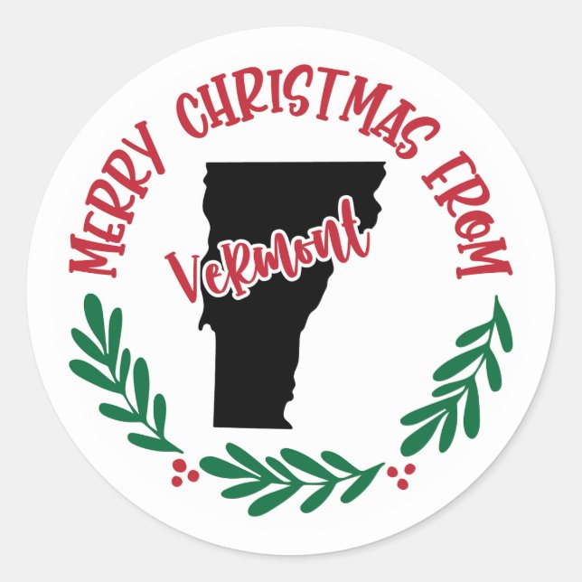 Holiday Sticker from Vermont (Front)