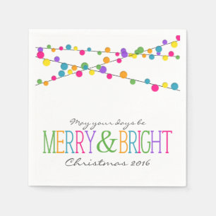 Holiday String Lights Merry Bright Holiday Napkins