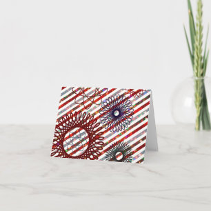 Holiday Stripes and Spirographs Sparkling Pattern Card