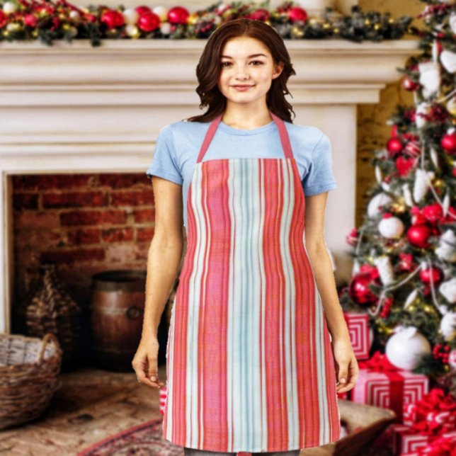 Holiday Stripes Apron (Look like a Candystriper, and have fun preparing for the holidays, in this Holiday Stripes Apron!)