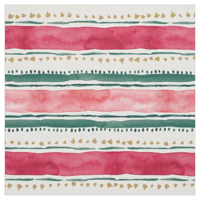 HOLIDAY STRIPES Boho Christmas Geo Fabric (Swatch)