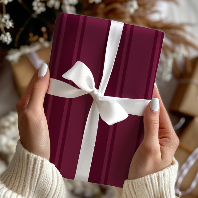 Holiday Stripes Magenta Wrapping Paper (Creator Uploaded)
