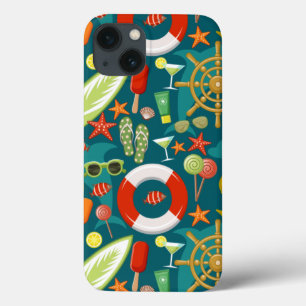 Holiday summer party beach pattern iPhone 13 case