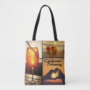 Holiday Sunset Photo Collage Tote Bag