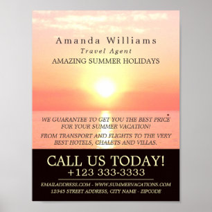 Holiday Sunset, Travel Agent Advertising Poster