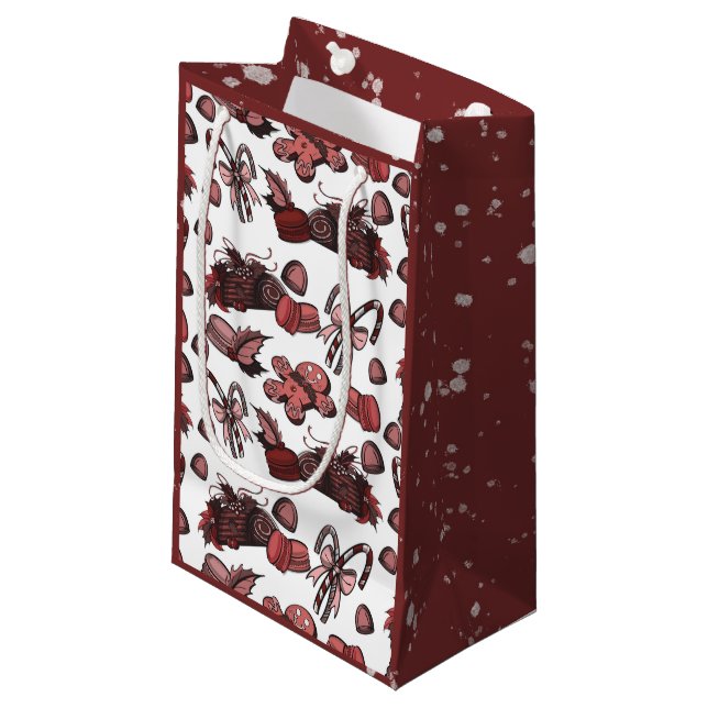 Holiday Sweets- Peppermint (Solid) Small Gift Bag (Front Angled)