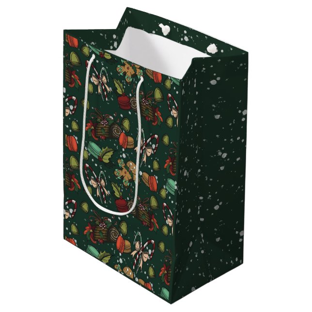 Holiday Sweets- Pine (Color) Medium Gift Bag (Front Angled)