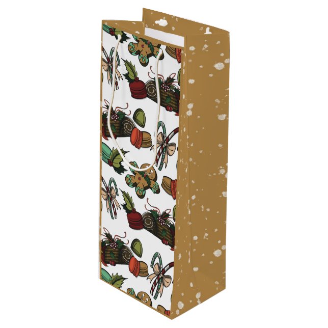 Holiday Sweets Wine Gift Bag (Front Angled)