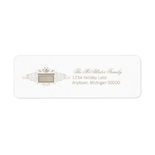 Holiday Swirls Present Address Labels, Latte