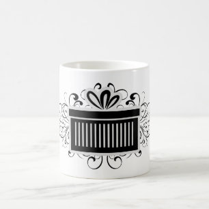 Holiday Swirls Present Mug, Black Coffee Mug