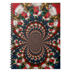 Holiday Swirls: Retro Christmas Art Stationery Set Spiral Notebook