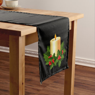 Holiday Table Runner-Candles Long Table Runner