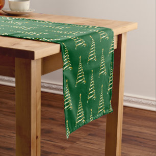 Holiday Table Runner-Gold Tree Short Table Runner