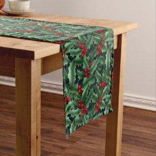 Holiday Table Runner-Holly    Long Table Runner