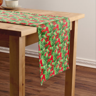 Holiday Table Runner-Holly    Medium Table Runner