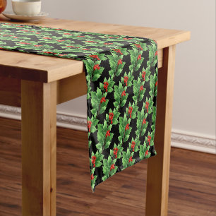 Holiday Table Runner-Holly    Short Table Runner
