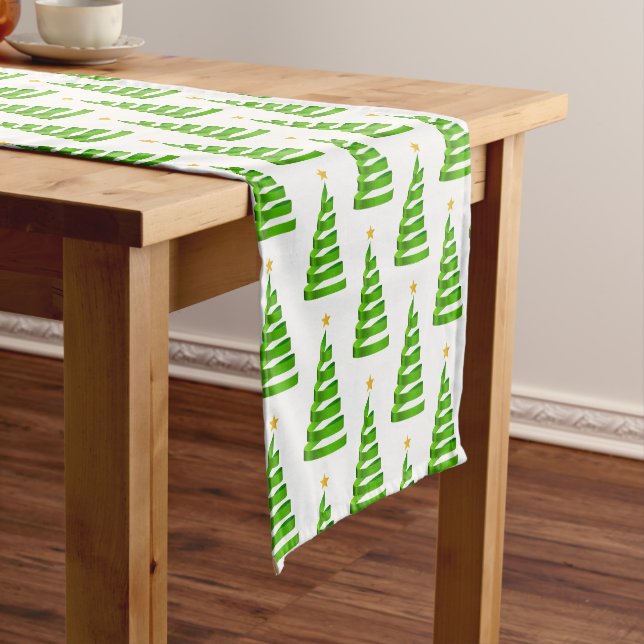Holiday Table Runner-Ribbon Tree Medium Table Runn Short Table Runner (In Situ)