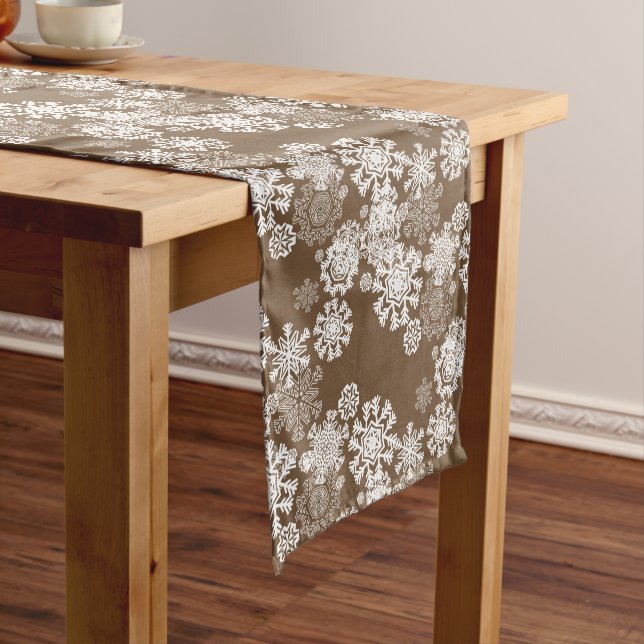 Holiday Table Runner-Snowflakes Medium Table Runner (In Situ)