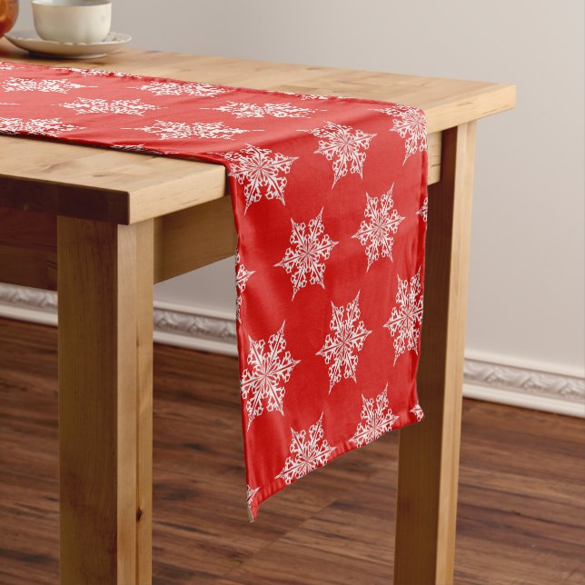 Holiday Table Runner-Snowflakes Medium Table Runner (In Situ)