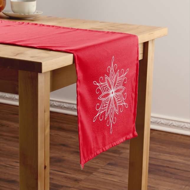 Holiday Table Runner-Snowflakes Short Table Runner (In Situ)