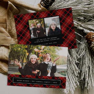 Holiday Tartan   Christmas Photo Card