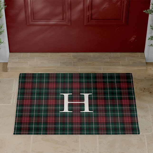 Holiday Tartan Monogram Doormat (Creator Uploaded)