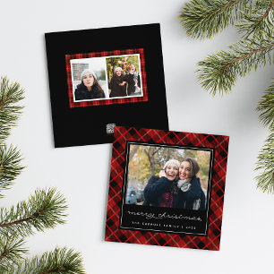 Holiday Tartan   Square Photo Card