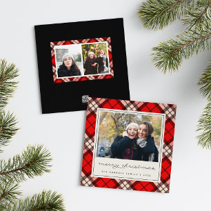 Holiday Tartan   Square Photo Card