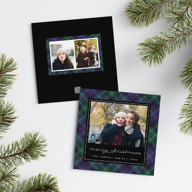 Holiday Tartan | Square Photo Card (Creator Uploaded)