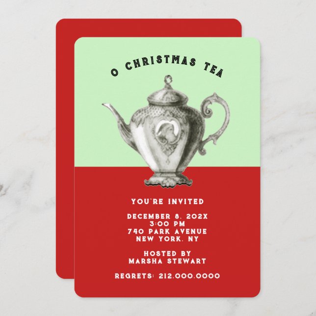 Holiday Tea Invites (Front/Back)