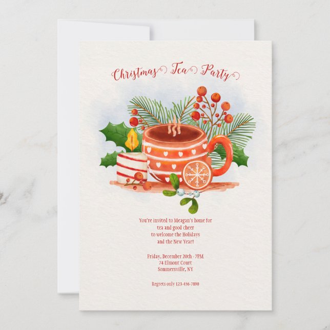 Holiday Tea Party Invitation (Front)
