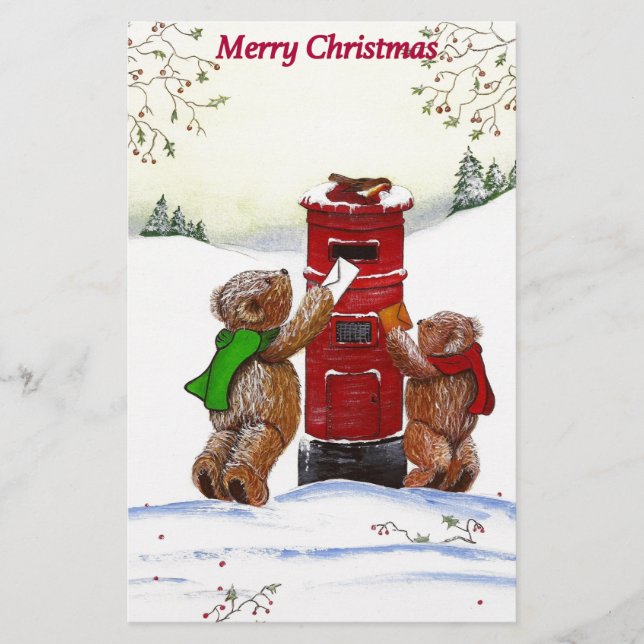 Holiday Teddy Bear Christmas celebrations Card (Front)