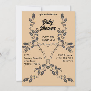 Holiday-theme in Vanilla Background Baby Shower Invitation