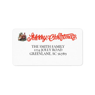 Holiday Themed | Vintage Mailbox Return Address Label