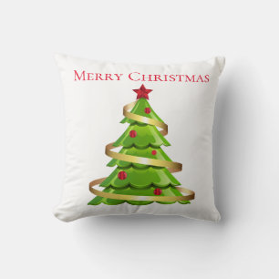 Holiday Throw Pillow-Christmas Tree Cushion