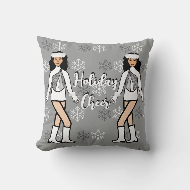 Holiday Throw Pillow Silver / White #2 (Front)