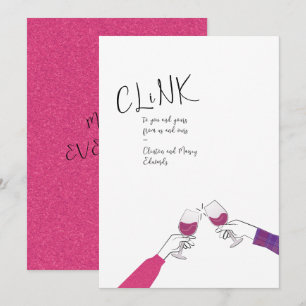 Holiday Toast Card – “Clink” Wine Glass Cheers
