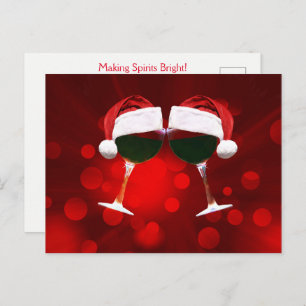 Holiday Toasting Funny Wine Postcard