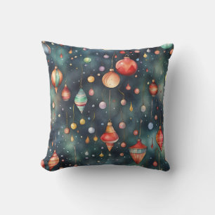Holiday Toys, Christmas Decoration watercolor art Cushion
