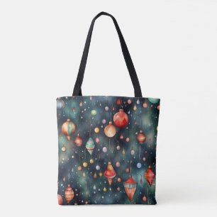 Holiday Toys, Christmas Decoration watercolor art Tote Bag