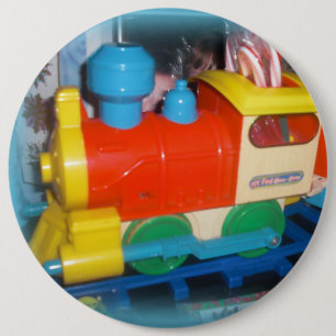 Holiday Train Round Button Pin