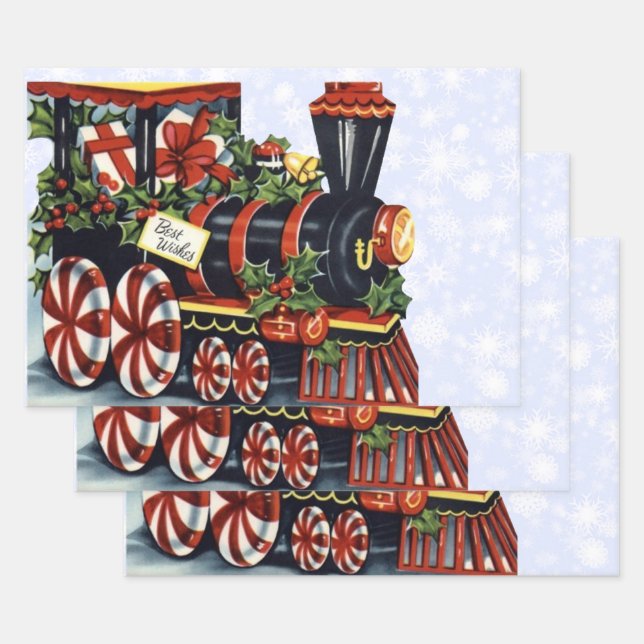Holiday Train Wrapping Paper Sheet (Set)