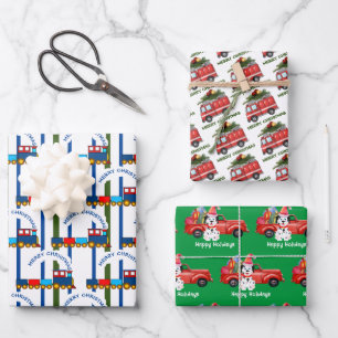 Holiday Transportation , Matte 19" x 29" Wrapping Paper Sheet