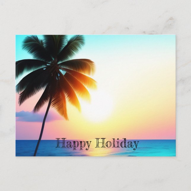 Holiday Travel Poster Postcard (Front)