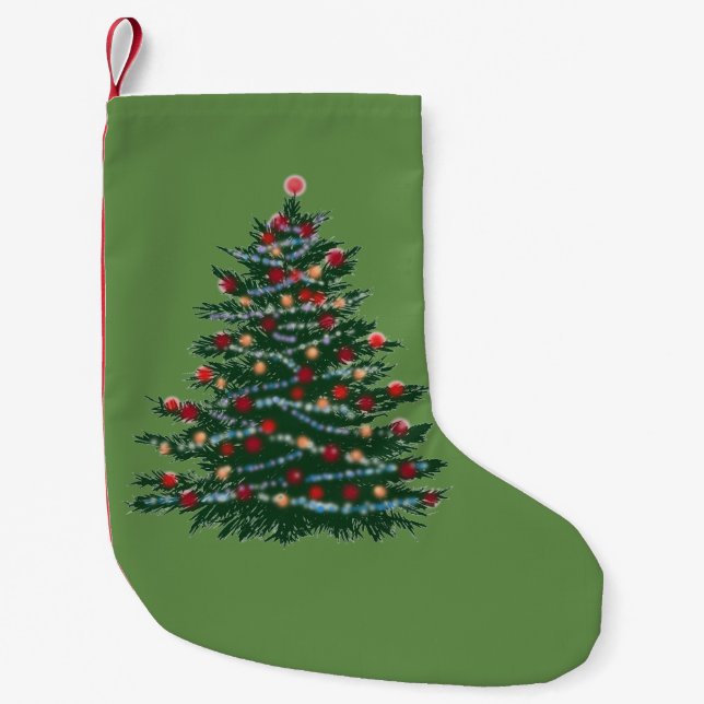 Holiday Tree Custom Christmas Stocking (Front)