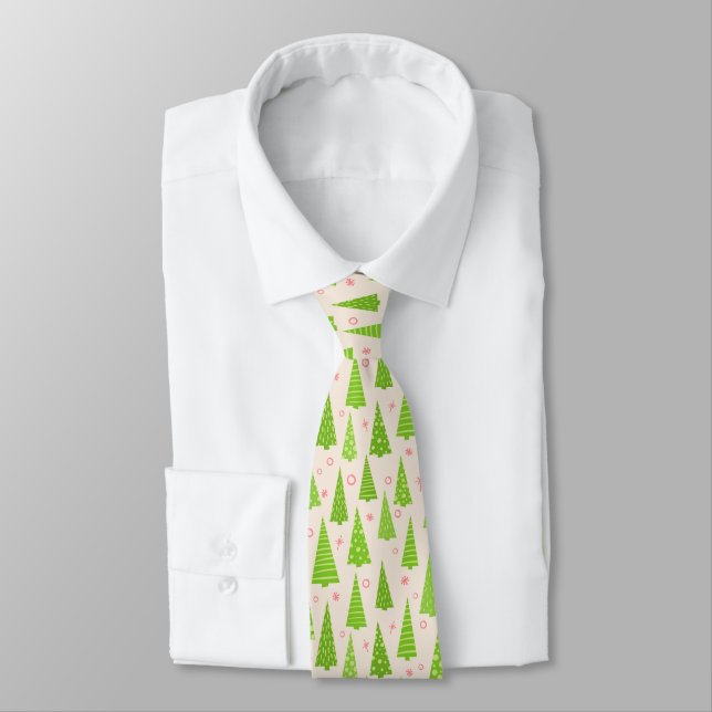 Holiday Tree Forest Christmas Tie (Tied)
