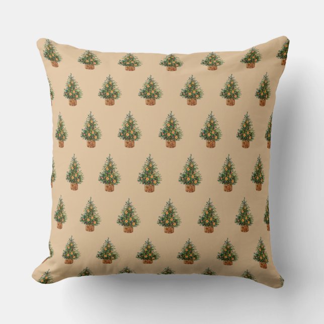 Holiday Tree Minimalistic Simple Country Pine Cushion (Front)